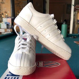 K-Swiss White Classic Leather Varsity Low Shoes